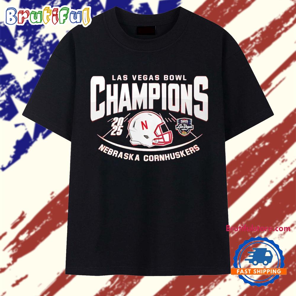 Nebraska Cornhuskers Las Vegas Bowl Champions 2025 helmet T Shirt