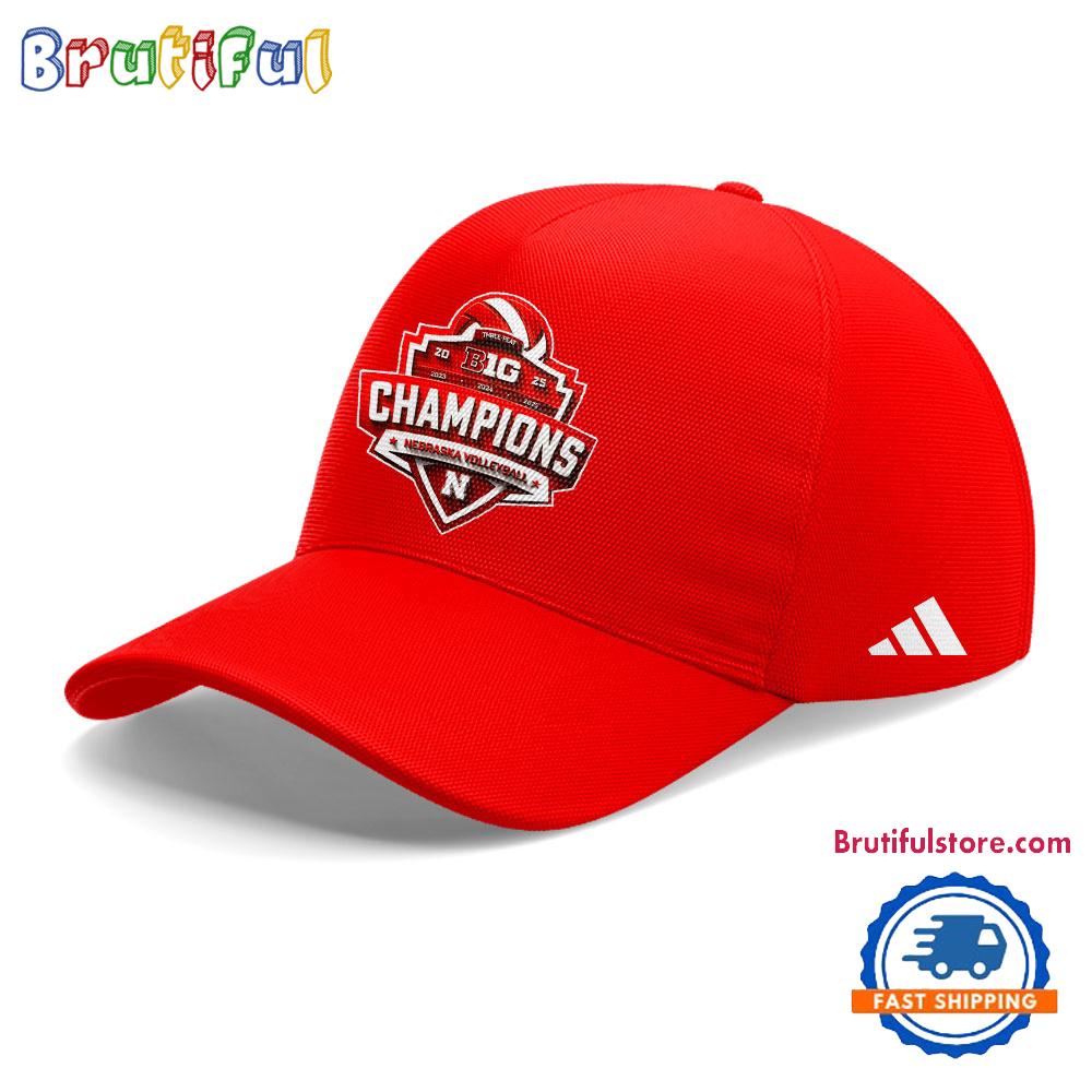 Nebraska Cornhuskers Volleyball 2025 Champions Limited Edition Red Cap