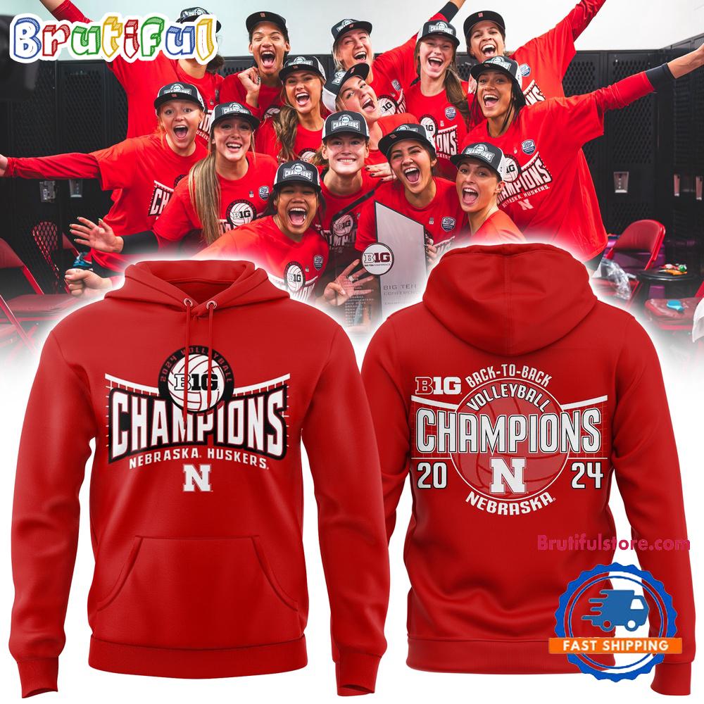 Nebraska Huskers Back To Back Big Ten Women’s Volleyball Regular Season Champions Hoodie T-Shirt