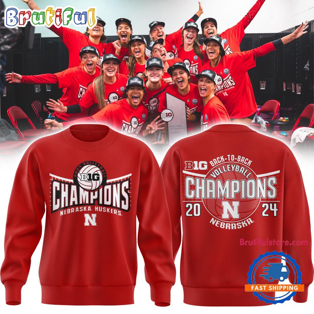 Nebraska Huskers Back To Back Big Ten Women’s Volleyball Regular Season Champions Hoodie T-Shirt