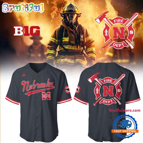 Nebraska Huskers Baseball x Firefighter Appreciation Night 3D All OVer Print Jersey