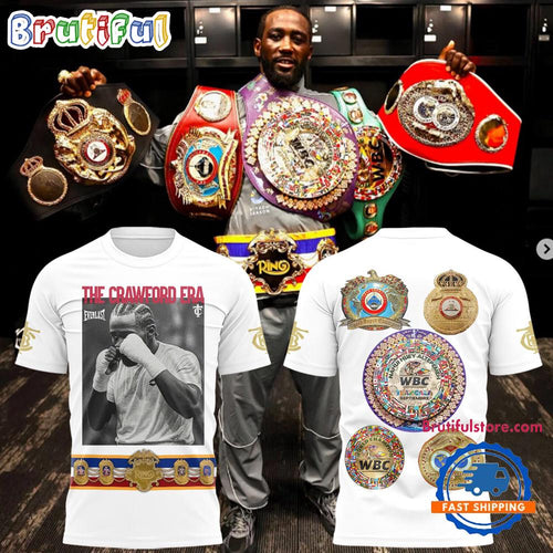 Nebraska Huskers Crawford Undisputed Champion All the Belts 2025 White Shirt