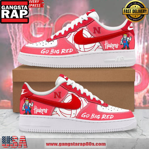 Nebraska Huskers Go Big Red Air Force 1 Running Sneakers Shoes