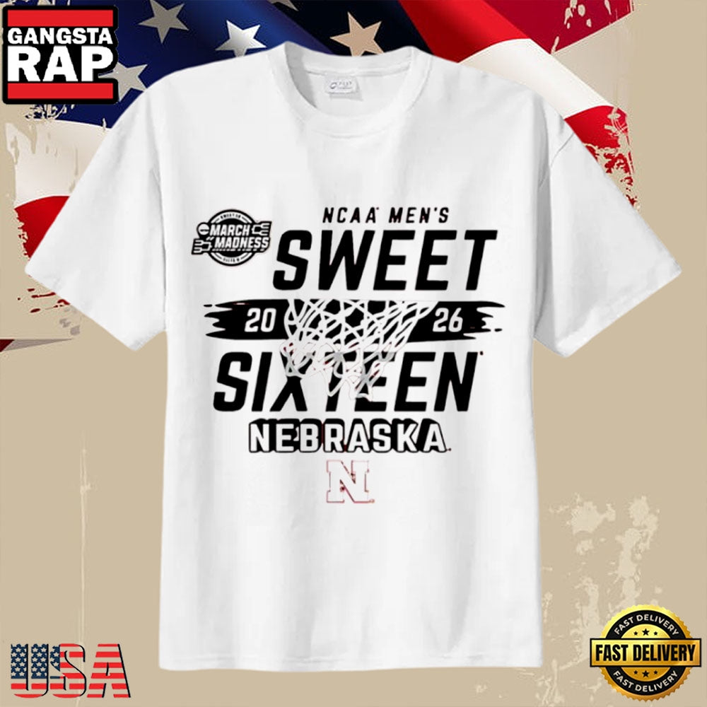 Nebraska Huskers Men’s Basketball 2026 NCAA March Madness Sweet 16 Fan T-Shirt