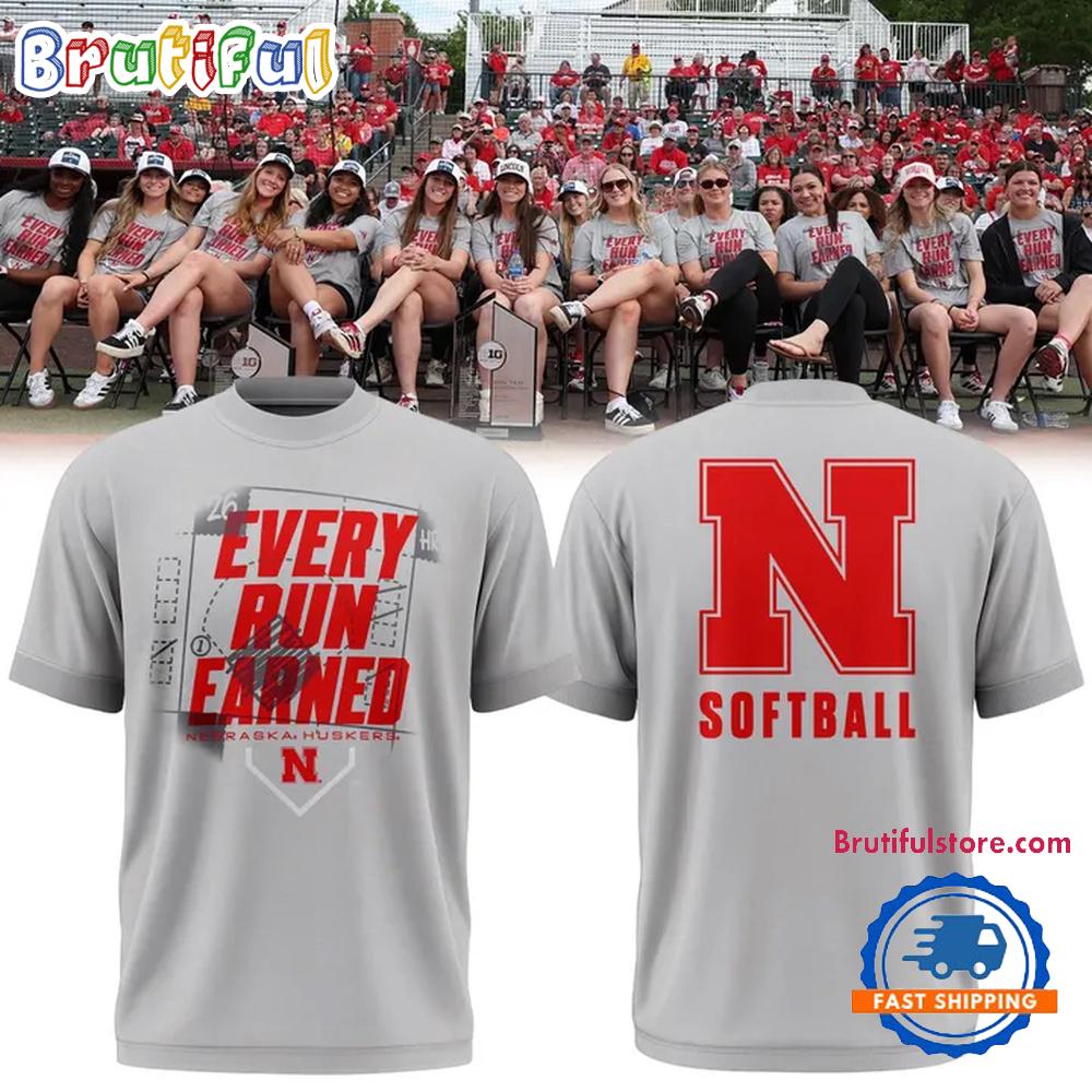 Nebraska Huskers Softball 2026 Every Run Earned T Shirt