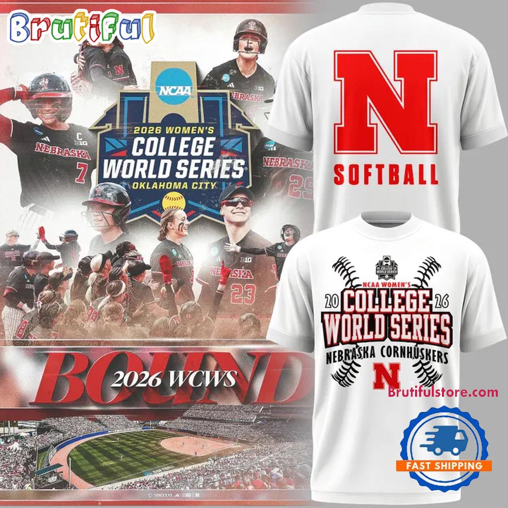 Nebraska Huskers Softball 2026 NCAA Women’s College World Series White T Shirt