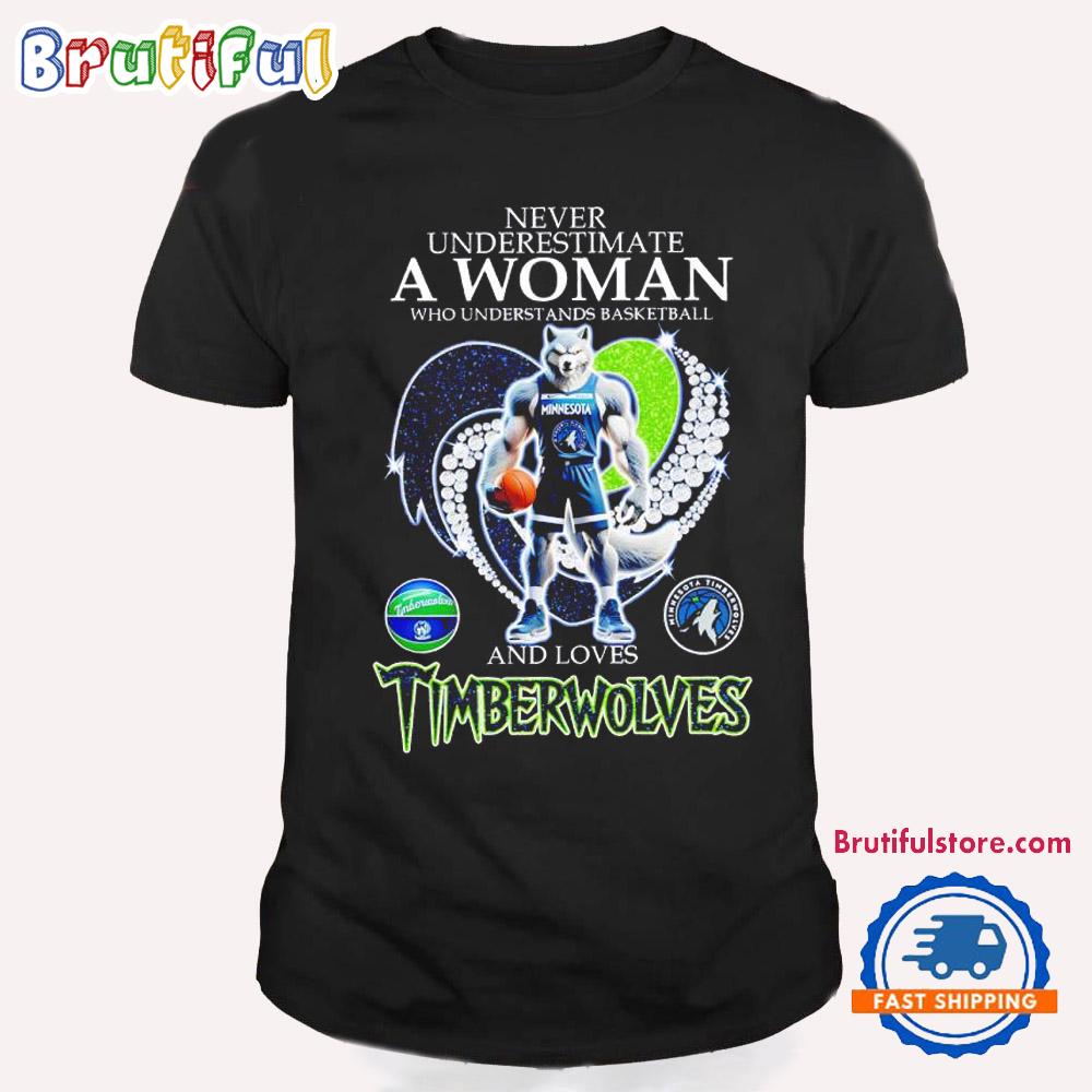 Never Underestimate a Woman Who Understands Basketball and Loves Timberwolves T Shirt