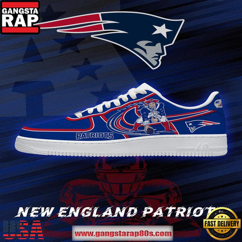 New England Football NFL Team Logo Air Force 1 Sneakers Shoes Sneakers