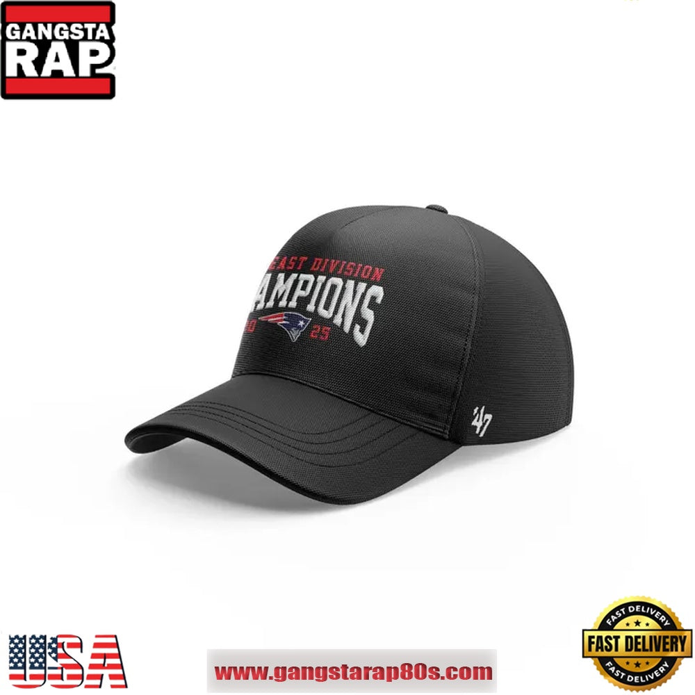 New England Patriots 2025 AFC East Division Champions Logo Black Caps