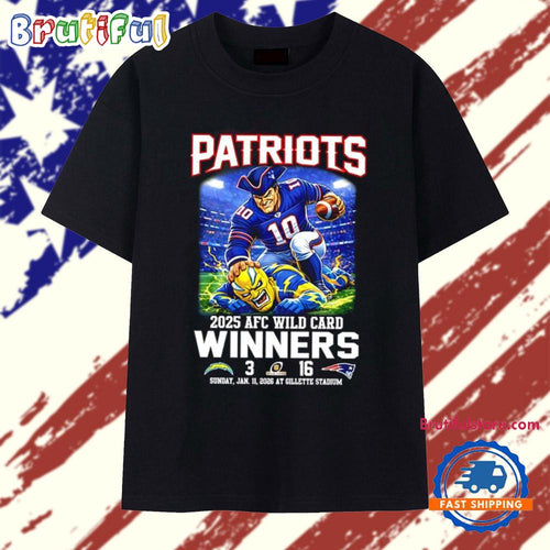 New England Patriots 2025 AFC Wild Card Winners 3-16 score mascot T Shirt