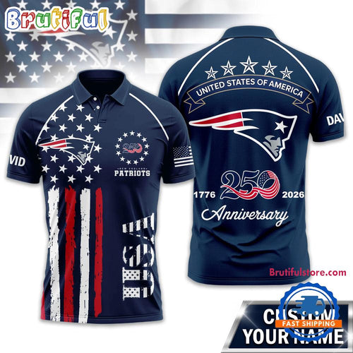 New England Patriots 2026 NFL American Semiquincentennial 250th Anniversary Polo Shirt