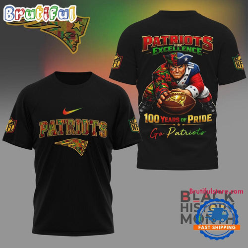 New England Patriots 2026 NFL Black History Month 3D Shirt