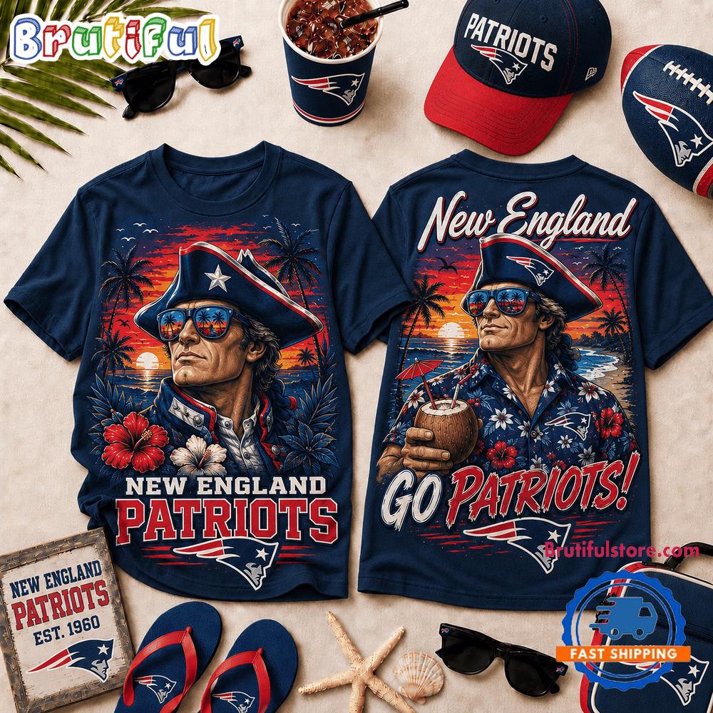 New England Patriots 2026 NFL Summer Tropical New Design 3D Shirt