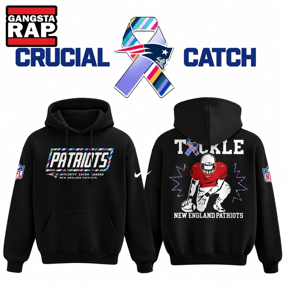 New England Patriots Crucial Catch Intercept Cancer 2026 Hoodie