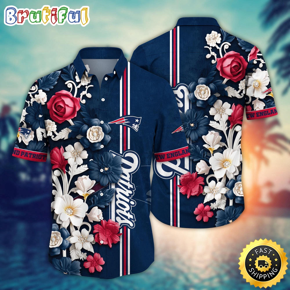 New England Patriots Hawaii Shirt Flower Aloha Shirt For Football Fans