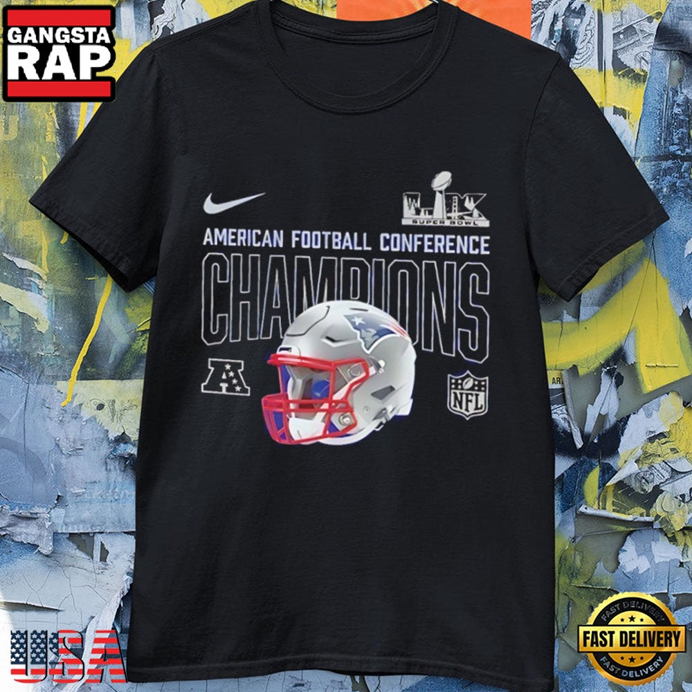 New England Patriots Helmet AFC Champions 2025-26 T-Shirt