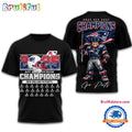 New England Patriots NFL 2025 AFC East Champions Mascot Black T Shirt