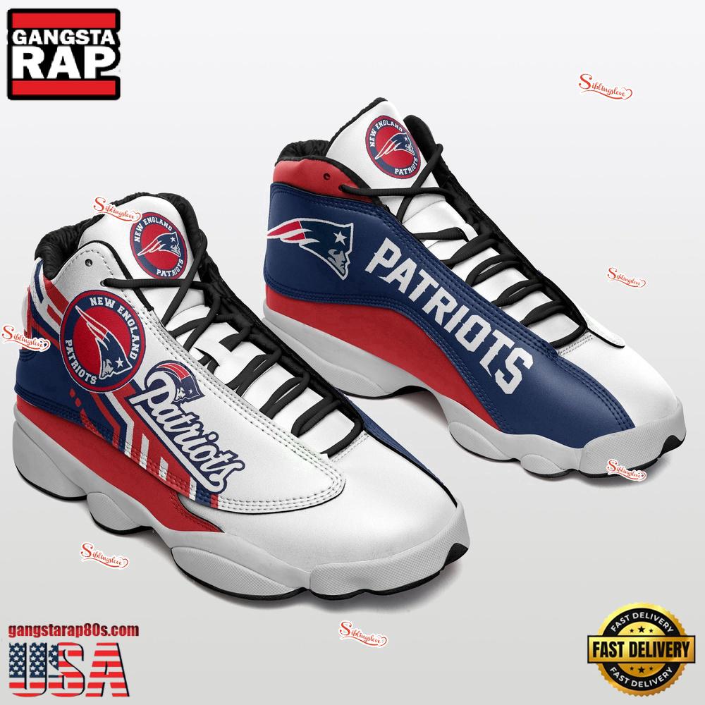 NFL New England Patriots New Design Air Jordan 13 Running Sneakers Shoes For Fans