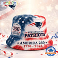 New England Patriots NFL Ameica 250 Years Of Freedom Bucket Hat