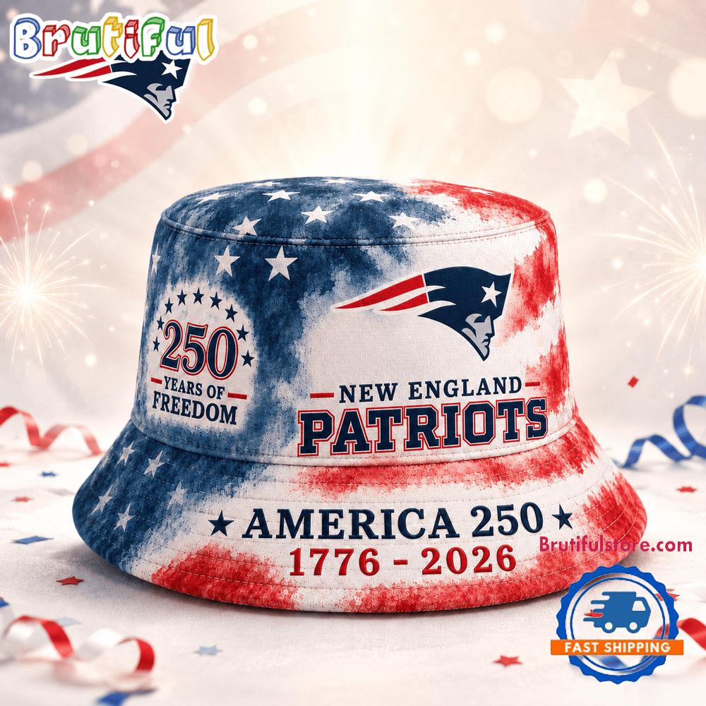 New England Patriots NFL Ameica 250 Years Of Freedom Bucket Hat