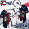New England Patriots NFL Game Day Grateful Dead Baseball Jersey Shirt