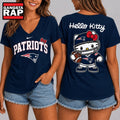 New England Patriots NFL Hello Kitty Football V Neck T Shirt