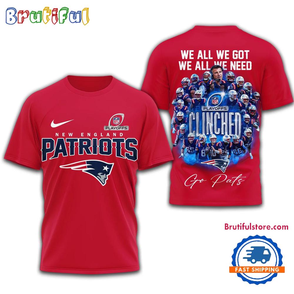 New England Patriots NFL PlayOffs All Team Red 3D Shirt