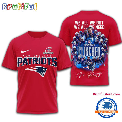 New England Patriots NFL PlayOffs All Team Red 3D Shirt