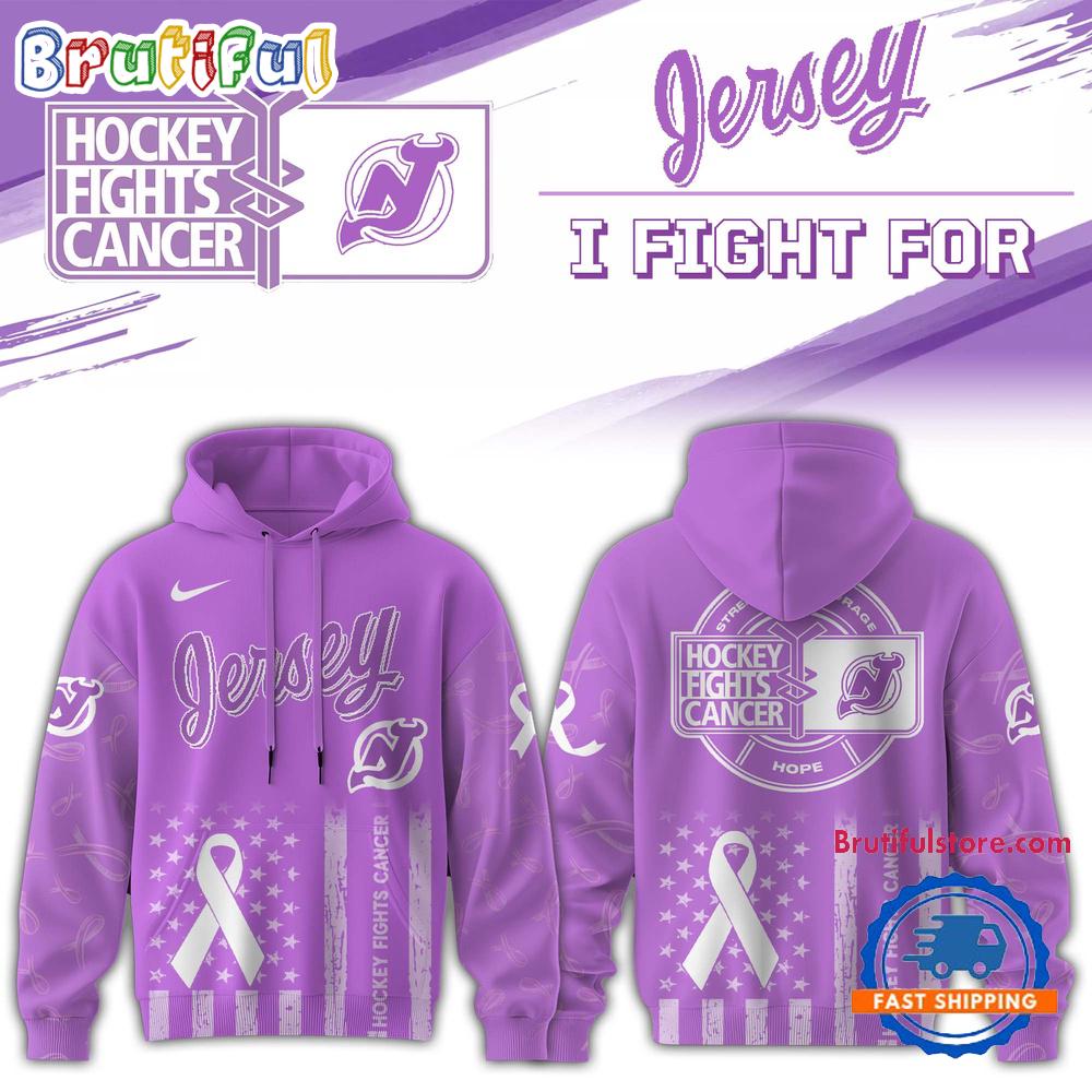 New Jersey Devils 2025 NHL Hockey Fights Cancer Limited Edition Hoodie Shirt