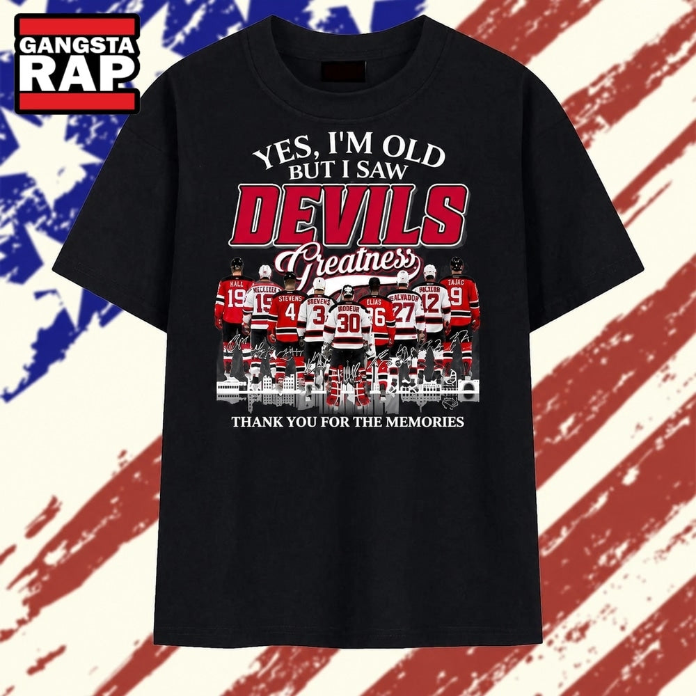 New Jersey Devils Legends Greatness Vintage Hockey T Shirt