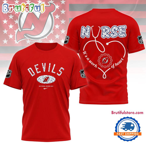 New Jersey Devils NHL Nurse Appreciation Month 3D T Shirt