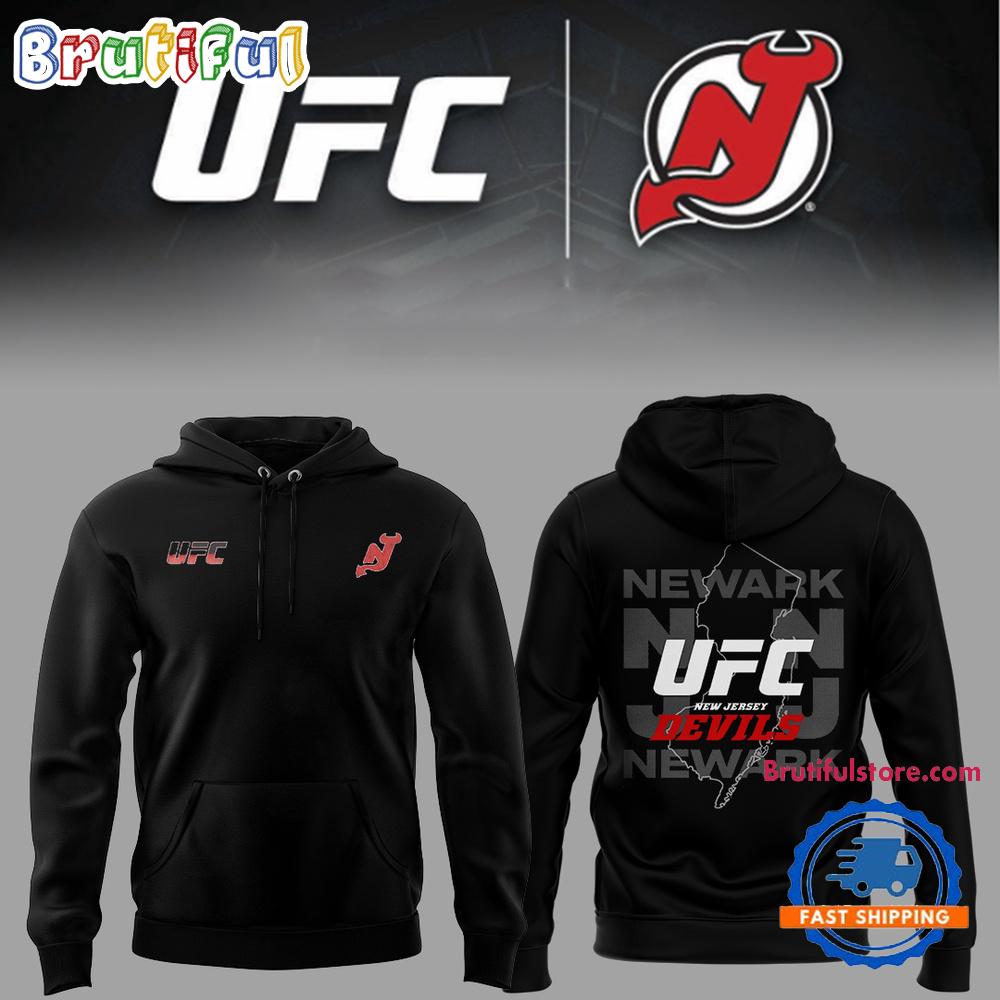 New Jersey Devils x Newark UFC 2025 Hoodie