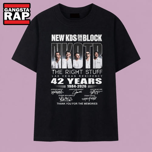 New Kids On The Block 42 Years Las Vegas Residency Signatures T Shirt, Music 2D Shirt