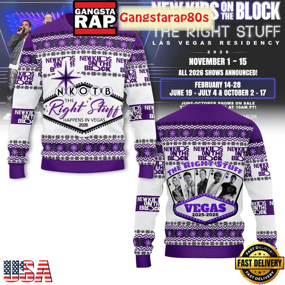 New Kids On The Block The Right Stuff 2025-26 Christmas Ugly Sweater