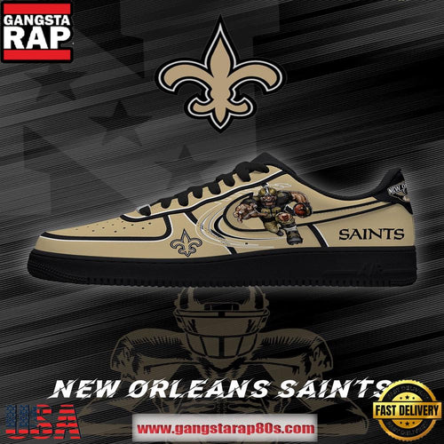 New Orleans Football NFL Team Logo Air Force 1 Sneakers Shoes Sneakers