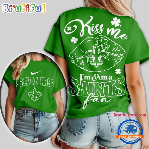 New Orleans Saints 2026 NFL Kiss Me St. Patricks Day All Over Print Shirt