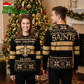 New Orleans Saints Fleur De Lis Black And Gold Ugly Christmas Sweater