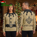 New Orleans Saints Fleur De Lis Jester Ugly Christmas Sweater