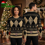 New Orleans Saints Fleur De Lis Snowflake Ugly Christmas Sweater
