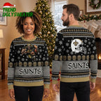 New Orleans Saints Football Player And Helmet Ugly Christmas Sweater