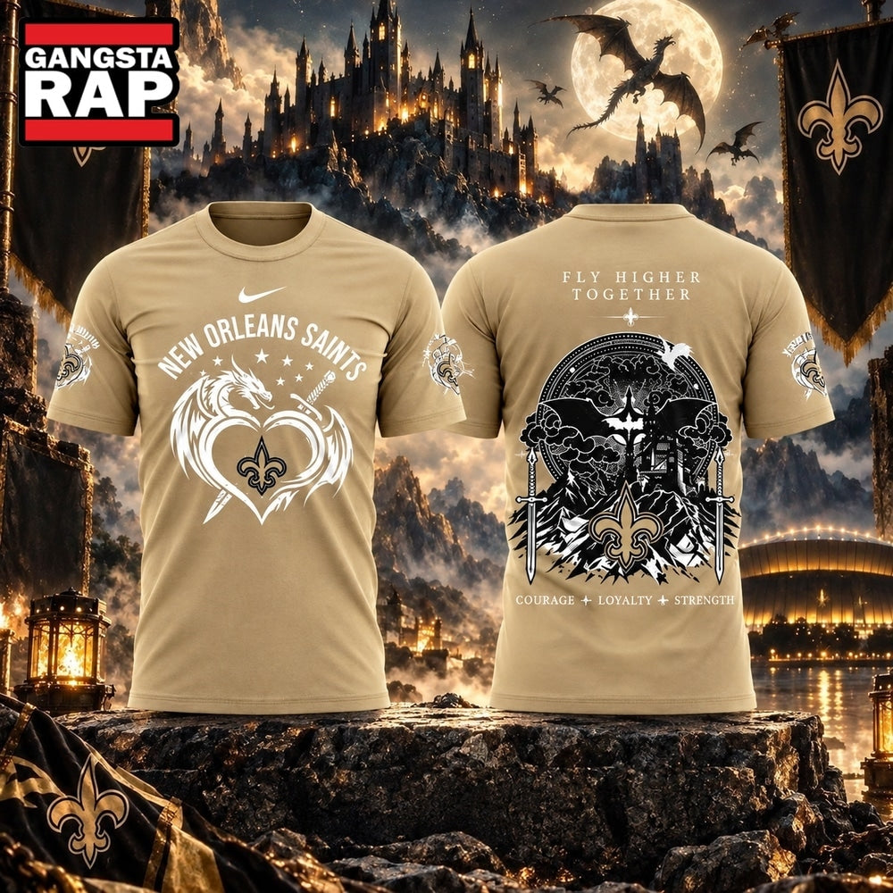 New Orleans Saints Fourth Wing Night 2026 Gold T Shirt