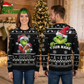 New Orleans Saints Grinch Football Custom Name Ugly Christmas Sweater