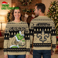 New Orleans Saints Grinch Playing Football Ugly Christmas Sweater