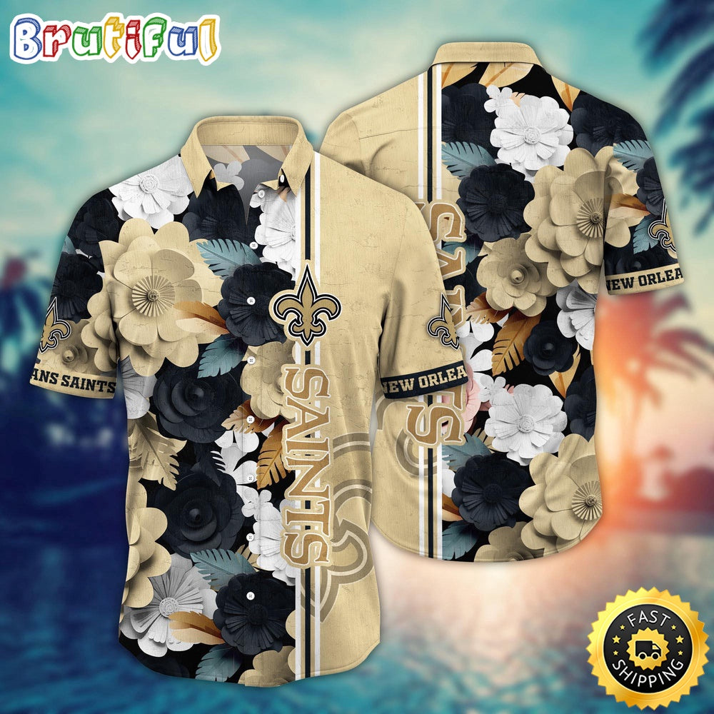New Orleans Saints Hawaii Shirt Flower Laid Back Hawaiian Charm