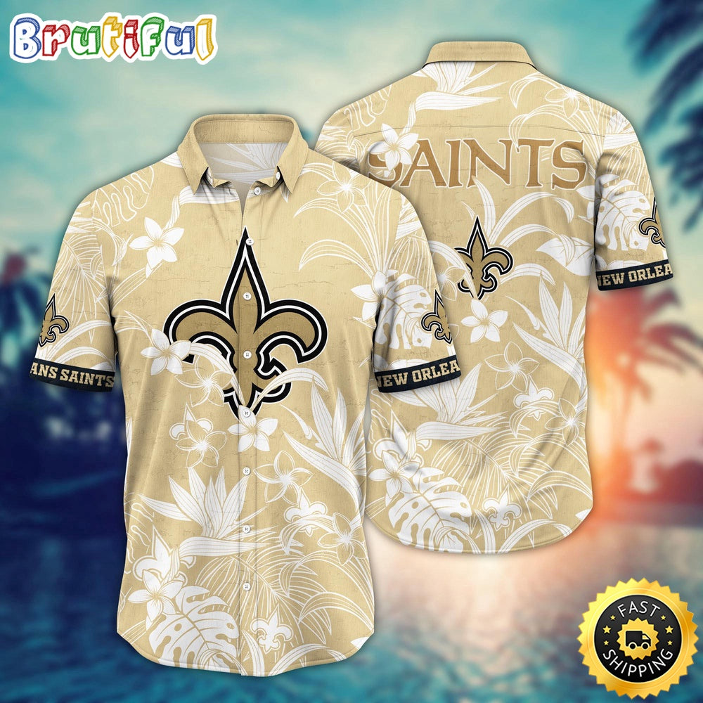 New Orleans Saints Hawaii Shirt Flower Vacation Mood Shirts