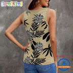 New Orleans Saints Hibiscus Pattern Women’s V-Neck Ribbed Tank Top