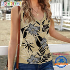 New Orleans Saints Hibiscus Pattern Women’s V-Neck Ribbed Tank Top