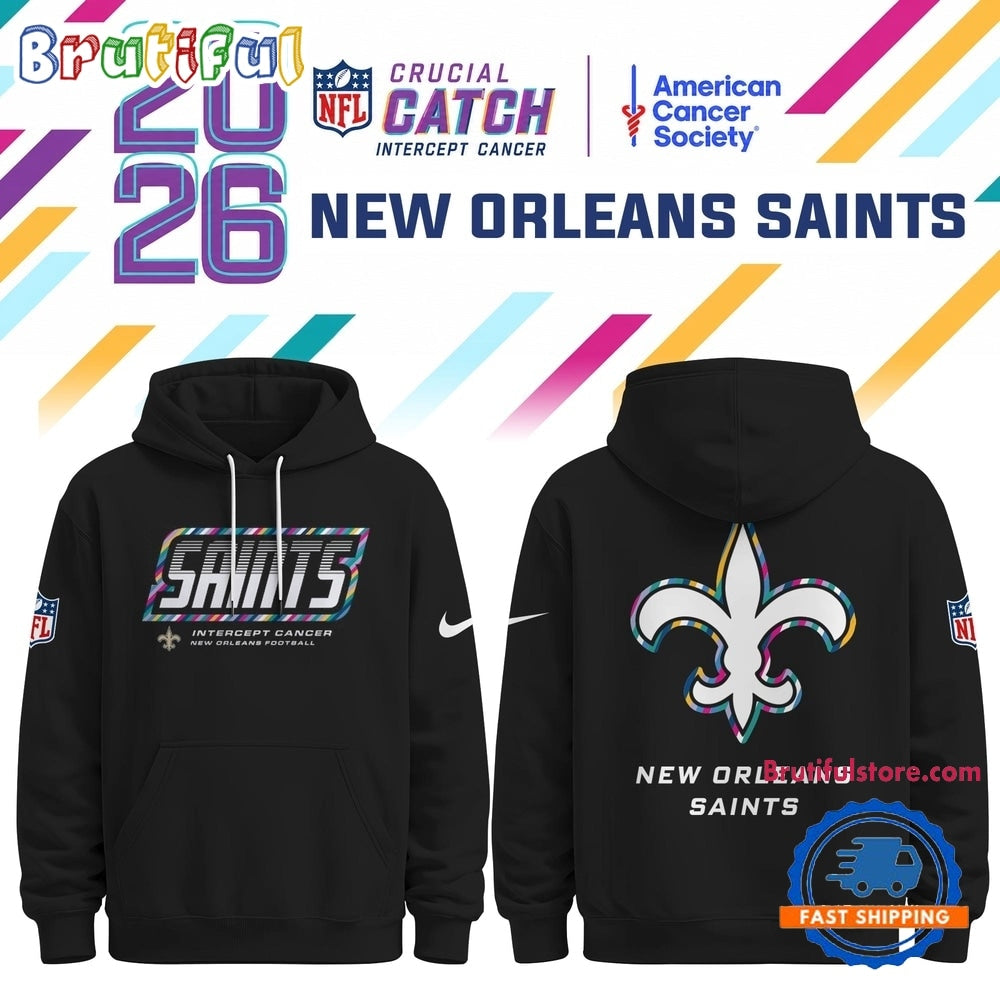 New Orleans Saints NFL Crucial Catch 2026 Limited Edition Black Hoodie Shirt