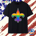 New Orleans Saints Pride Fleur de Lis Rainbow LGBTQ Inclusion Logo Cotton T Shirt