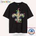 New Orleans Saints Primary Logo Holiday Lights 2024 T Shirt
